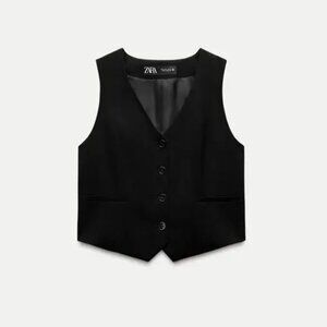 Zara Classic Black Waistcoat Vest